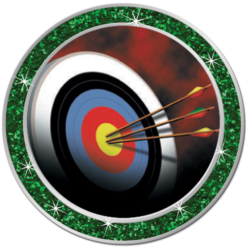 1.3" GREEN GLITTER INSERT PIN