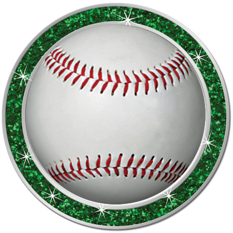 1.3" GREEN GLITTER INSERT PIN