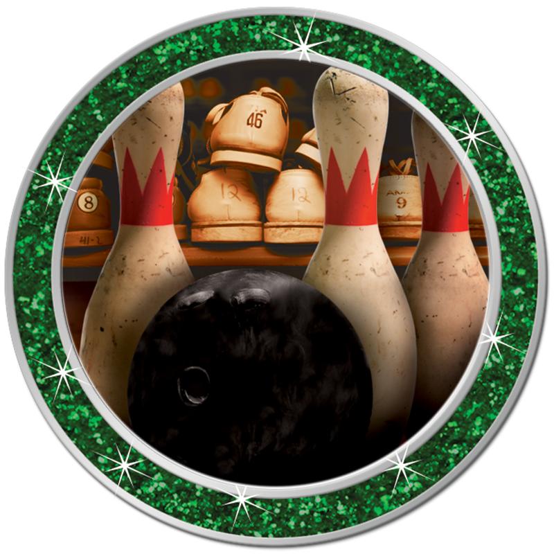 1.3" GREEN GLITTER INSERT PIN