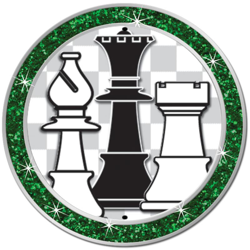 1.3" GREEN GLITTER INSERT PIN