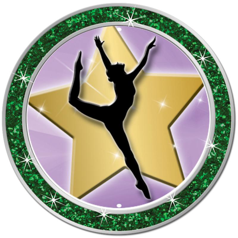 1.3" GREEN GLITTER INSERT PIN