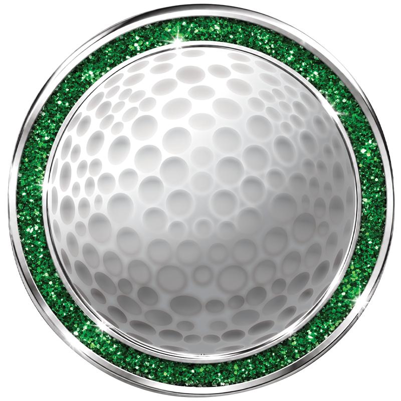1.3" GREEN GLITTER INSERT PIN