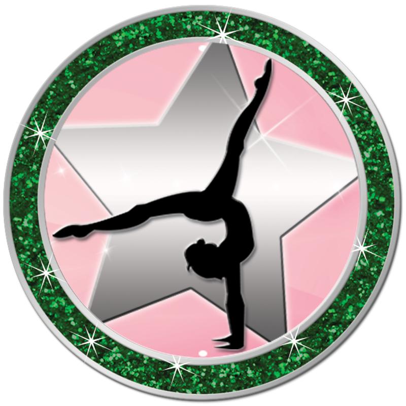 1.3" GREEN GLITTER INSERT PIN