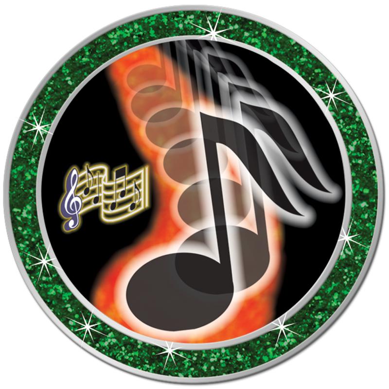 1.3" GREEN GLITTER INSERT PIN