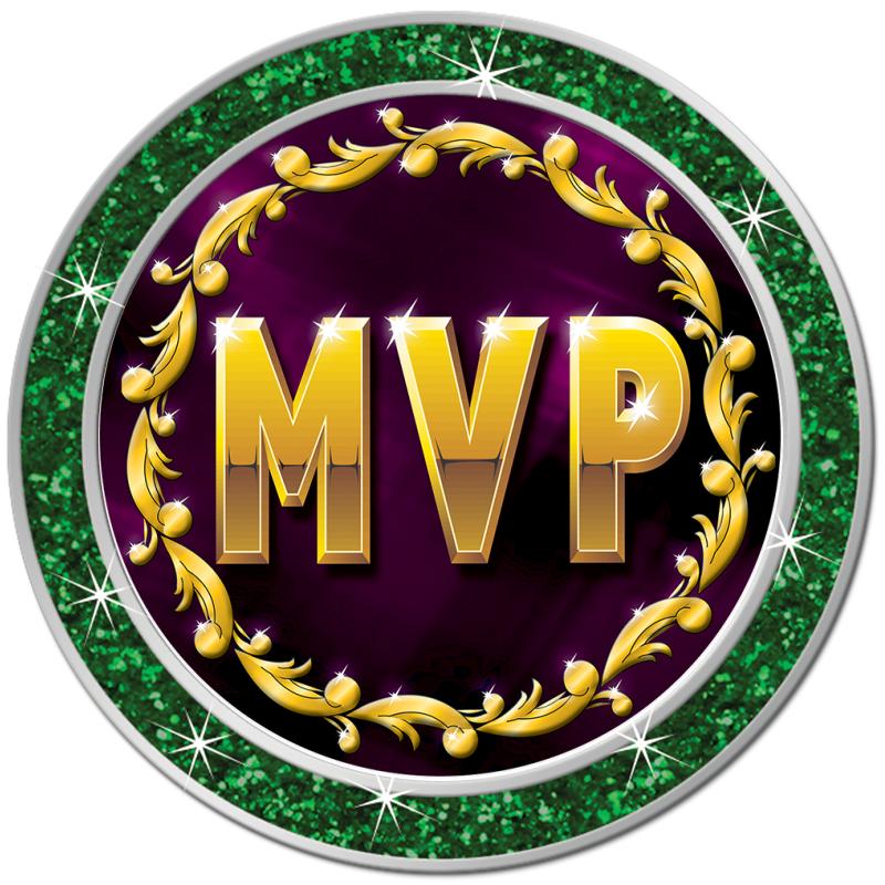 1.3" GREEN GLITTER INSERT PIN