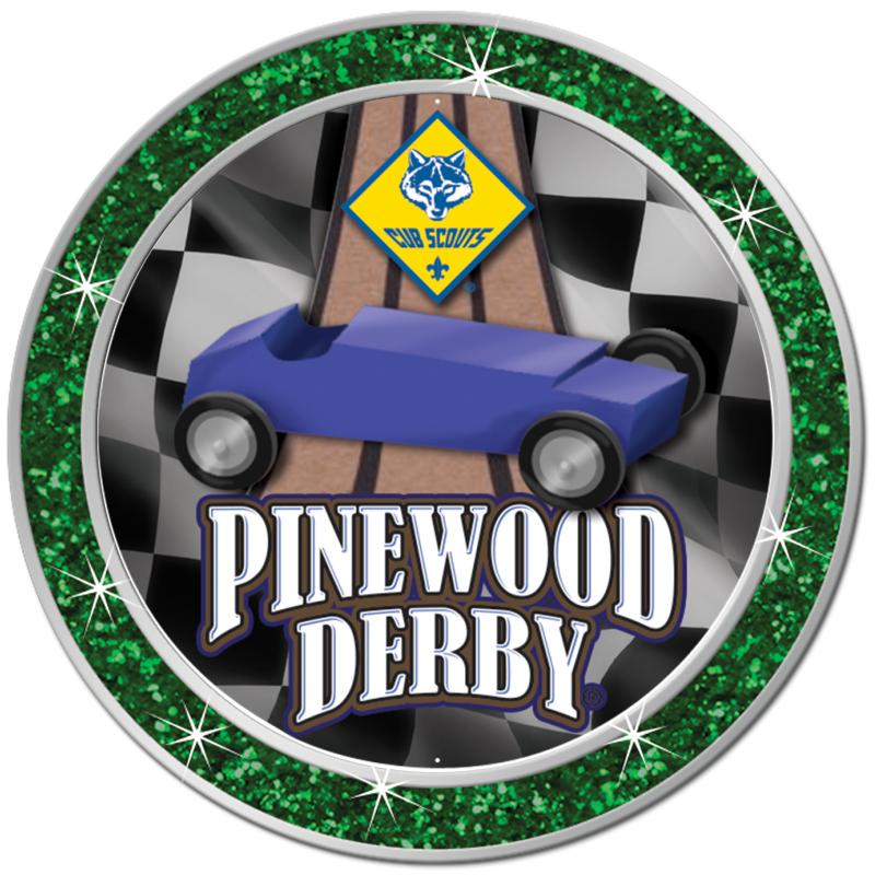 1.3" GREEN GLITTER INSERT PIN