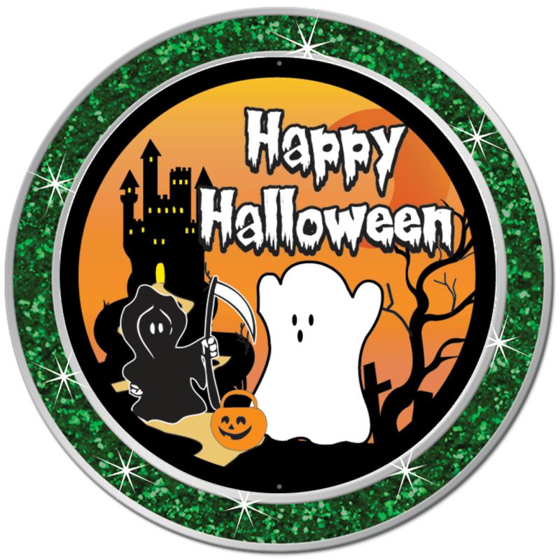 1.3" GREEN GLITTER INSERT PIN