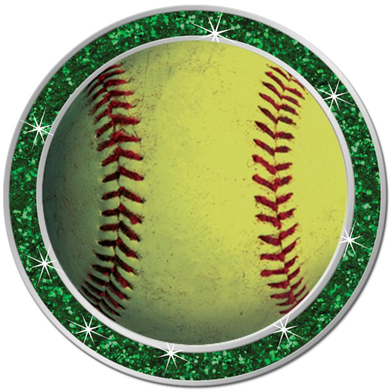 1.3" GREEN GLITTER INSERT PIN