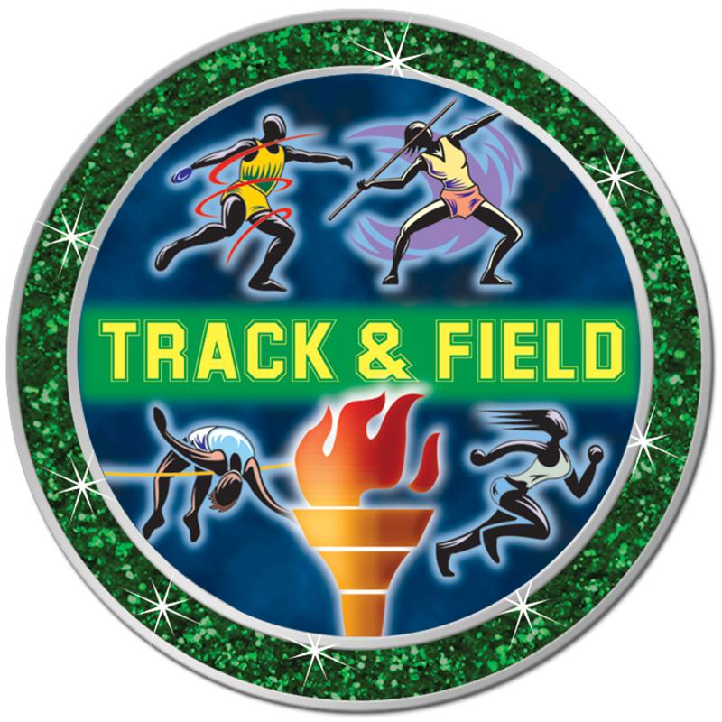 1.3" GREEN GLITTER INSERT PIN