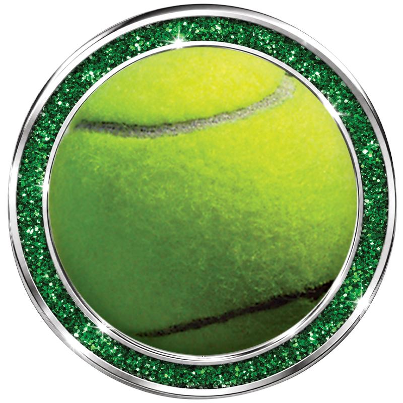 1.3" GREEN GLITTER INSERT PIN