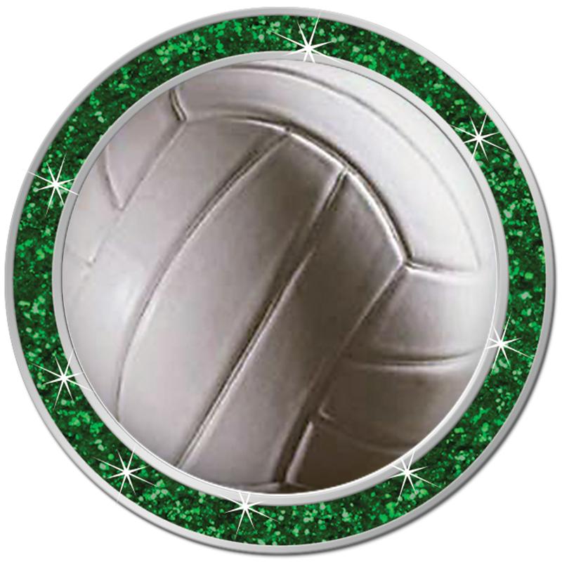 1.3" GREEN GLITTER INSERT PIN