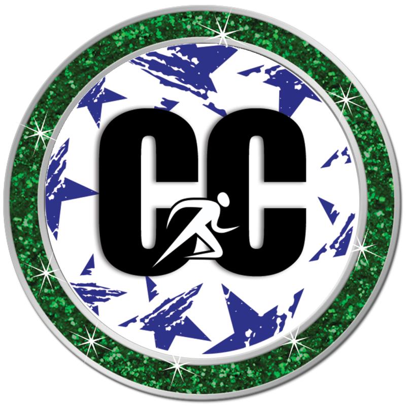 1.3" GREEN GLITTER INSERT PIN