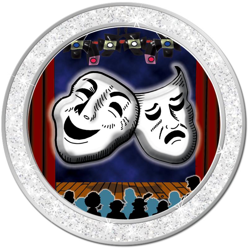 1.3" SILVER GLITTER INSERT PIN