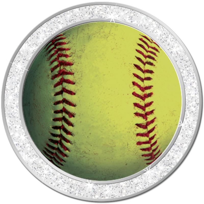 1.3" SILVER GLITTER INSERT PIN