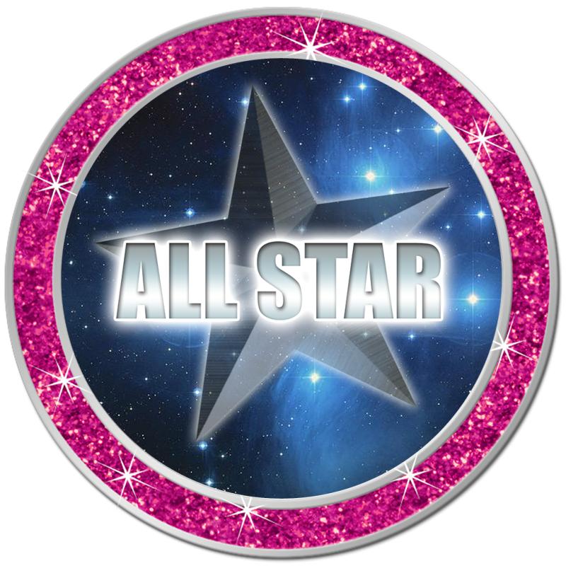1.3" PINK GLITTER INSERT PIN