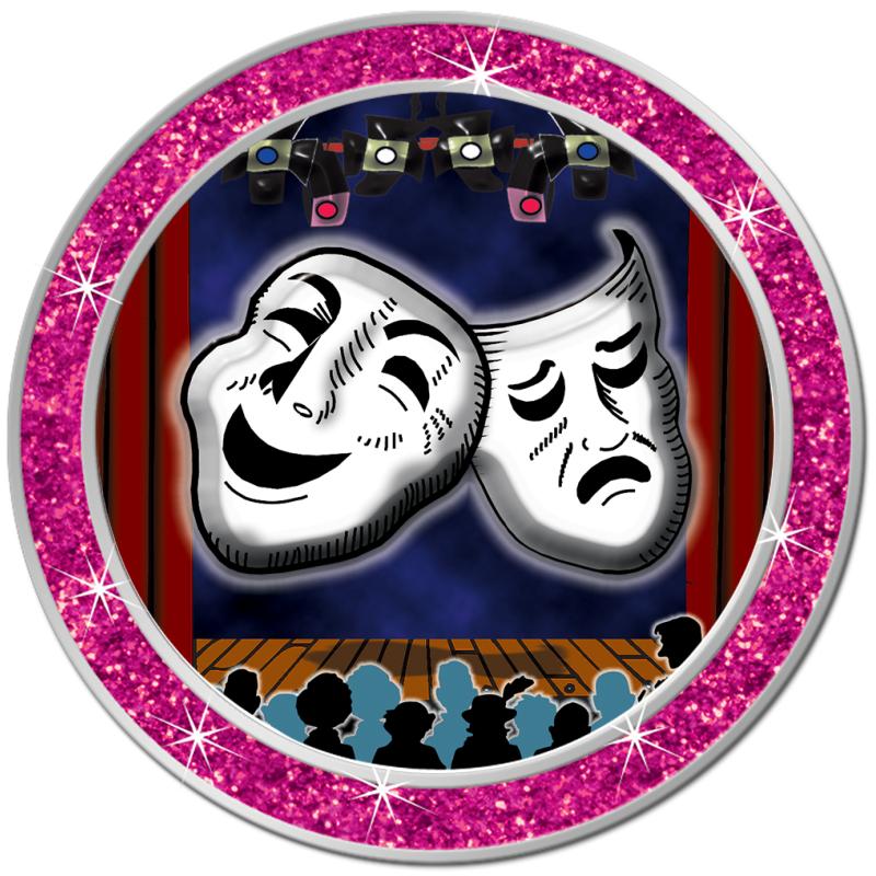 1.3" PINK GLITTER INSERT PIN