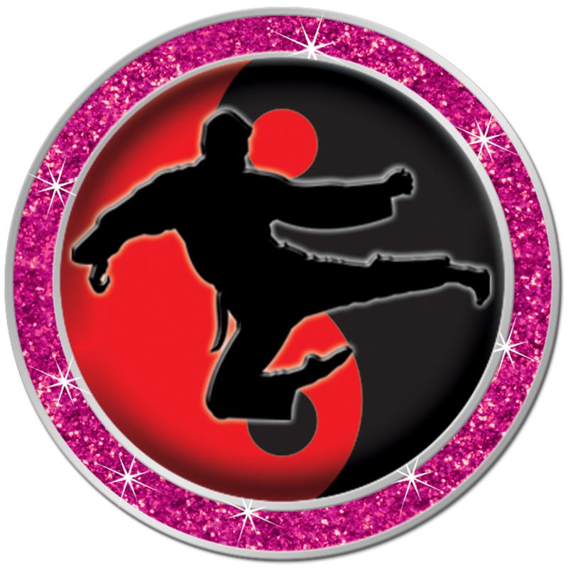 1.3" PINK GLITTER INSERT PIN