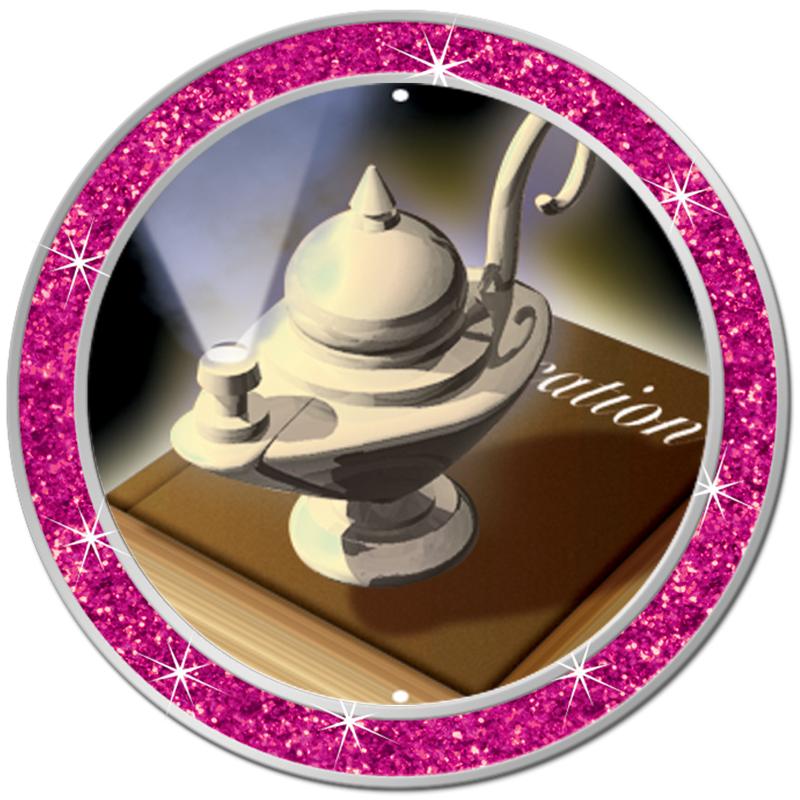 1.3" PINK GLITTER INSERT PIN