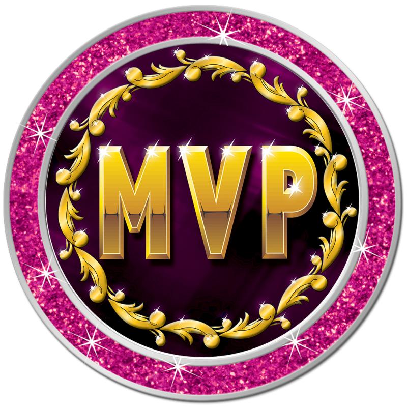 1.3" PINK GLITTER INSERT PIN