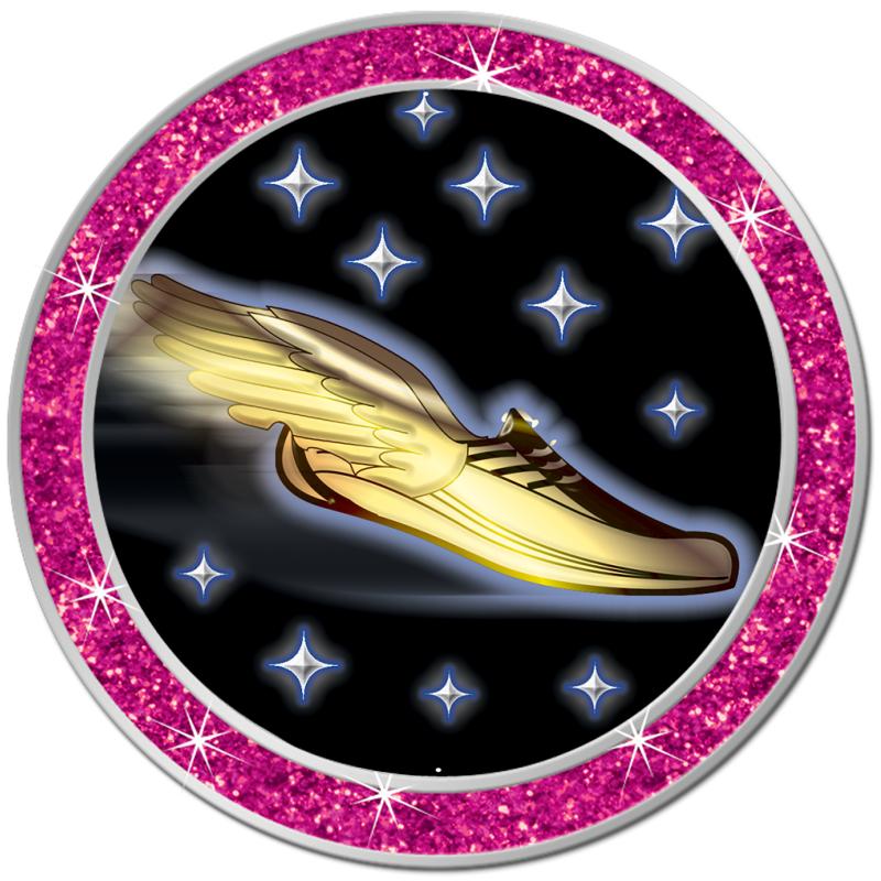 1.3" PINK GLITTER INSERT PIN