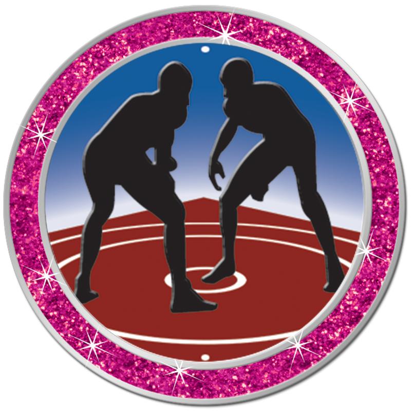 1.3" PINK GLITTER INSERT PIN