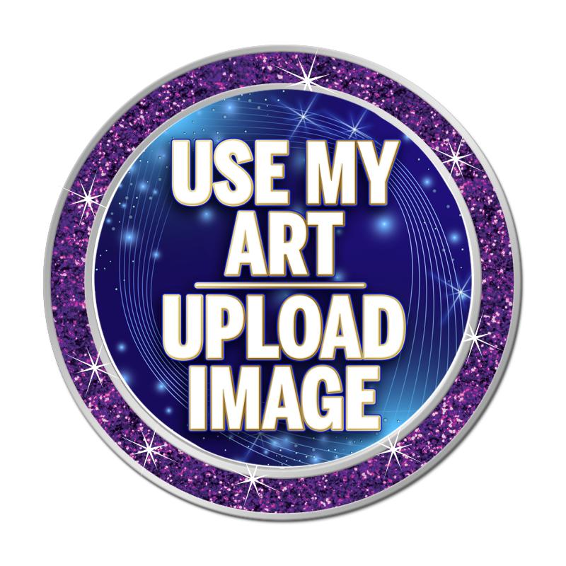 1.3" PURPLE GLITTER INSERT PIN