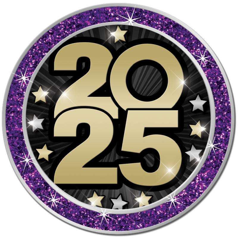 1.3" PURPLE GLITTER INSERT PIN