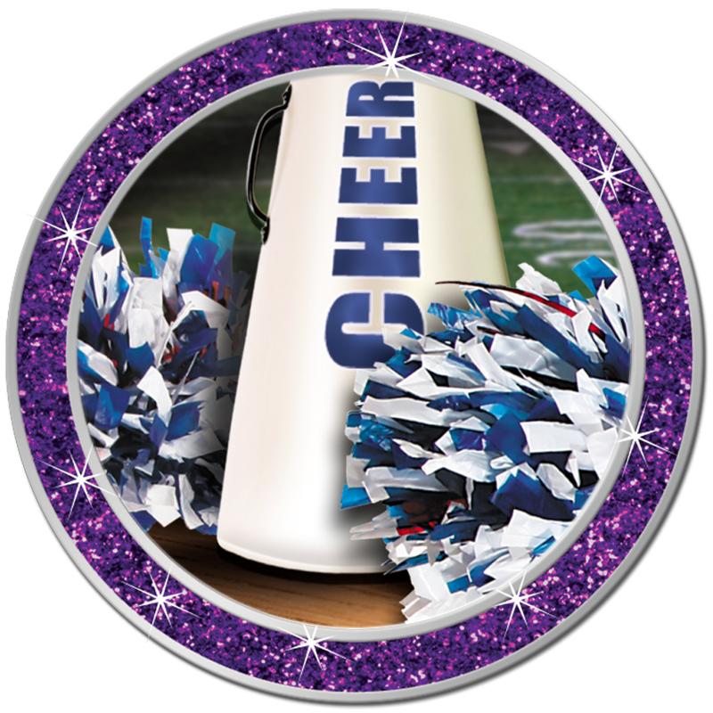 1.3" PURPLE GLITTER INSERT PIN