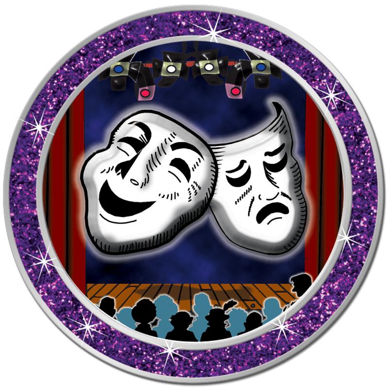 1.3" PURPLE GLITTER INSERT PIN