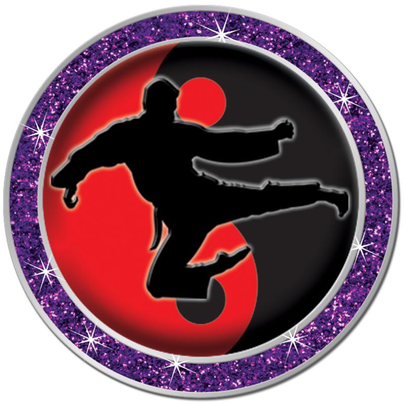 1.3" PURPLE GLITTER INSERT PIN