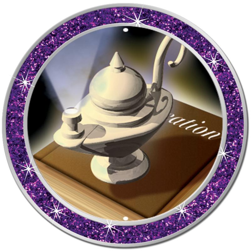 1.3" PURPLE GLITTER INSERT PIN