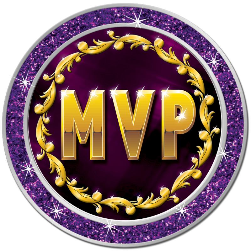 1.3" PURPLE GLITTER INSERT PIN