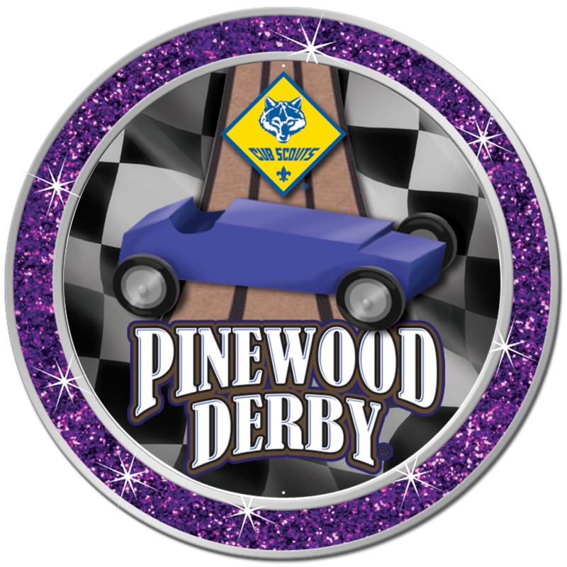 1.3" PURPLE GLITTER INSERT PIN