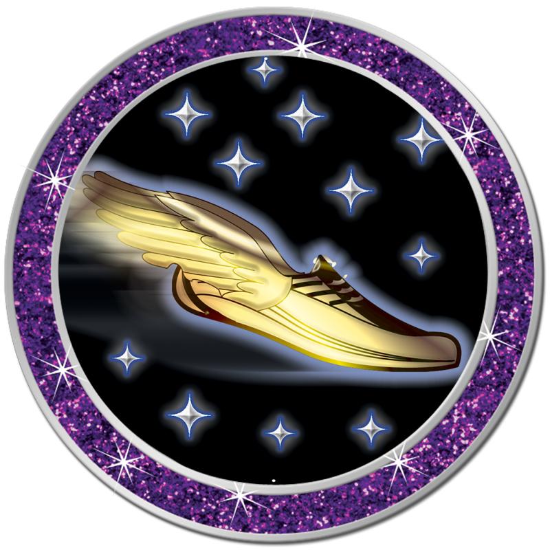 1.3" PURPLE GLITTER INSERT PIN