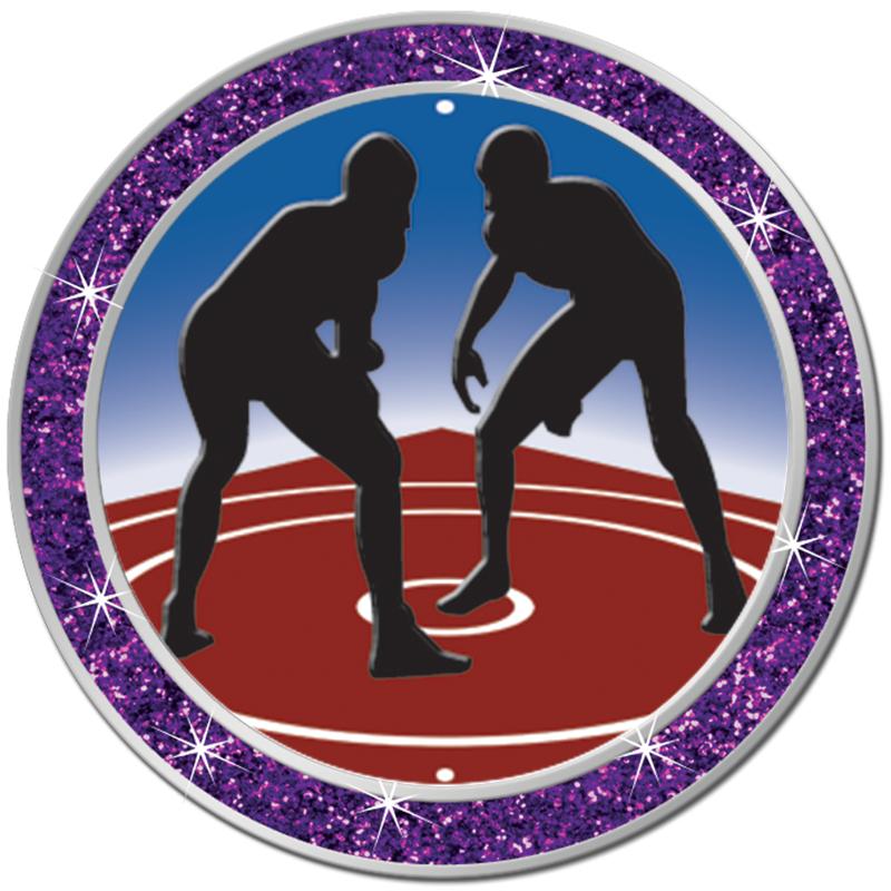 1.3" PURPLE GLITTER INSERT PIN