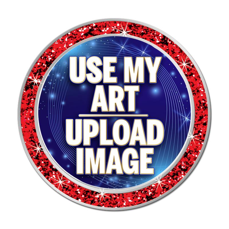 1.3" RED GLITTER INSERT PIN