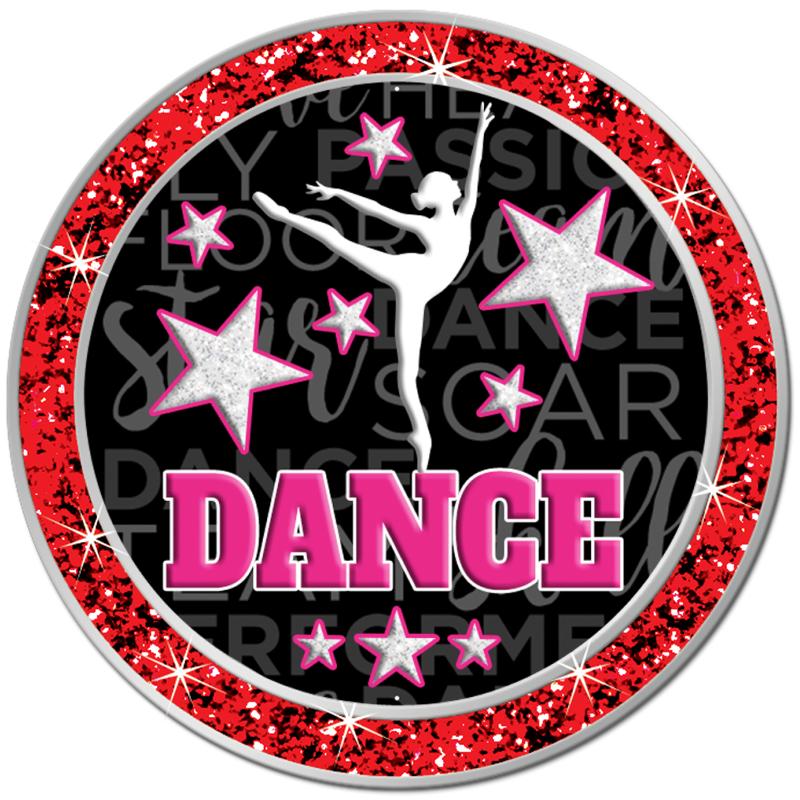 1.3" RED GLITTER INSERT PIN