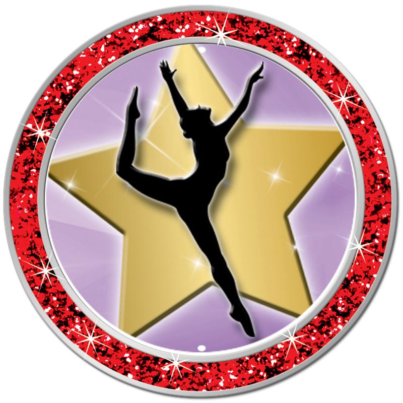 1.3" RED GLITTER INSERT PIN