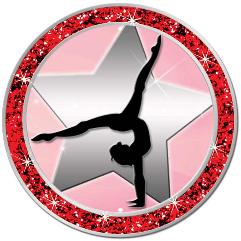 1.3" RED GLITTER INSERT PIN