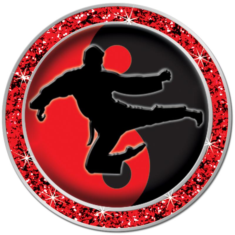 1.3" RED GLITTER INSERT PIN