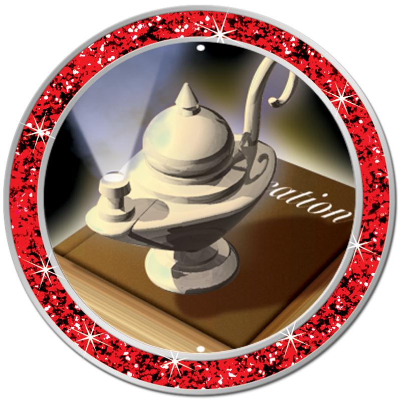 1.3" RED GLITTER INSERT PIN