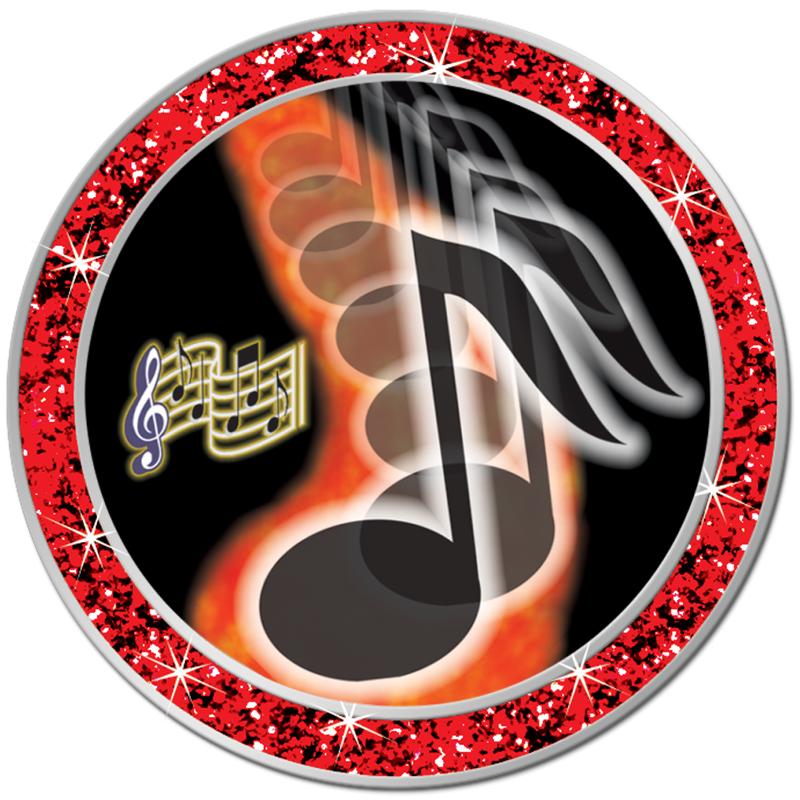 1.3" RED GLITTER INSERT PIN