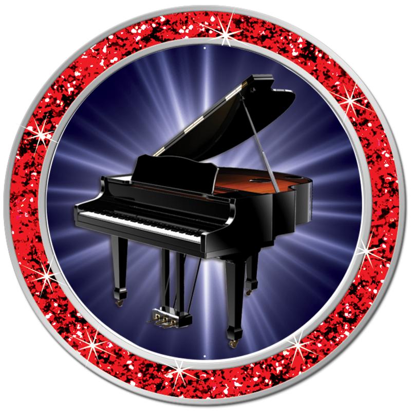 1.3" RED GLITTER INSERT PIN