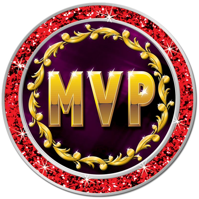 1.3" RED GLITTER INSERT PIN