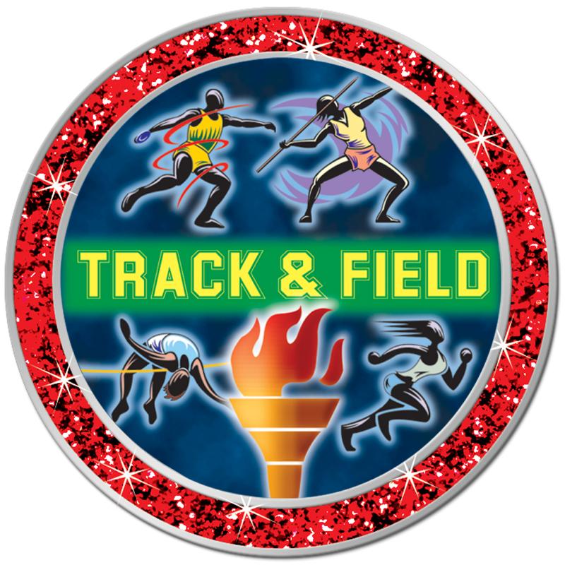 1.3" RED GLITTER INSERT PIN