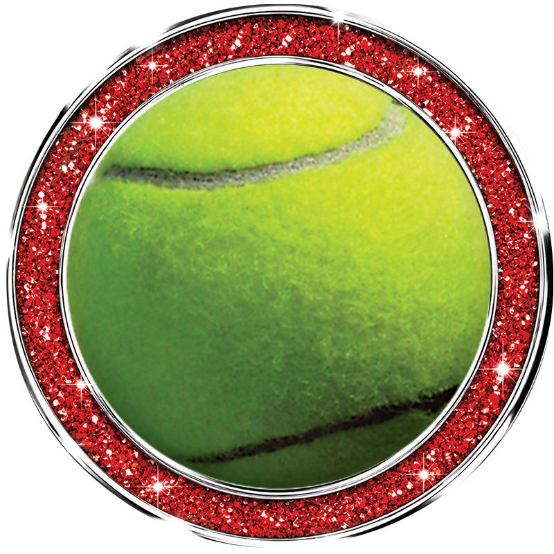 1.3" RED GLITTER INSERT PIN
