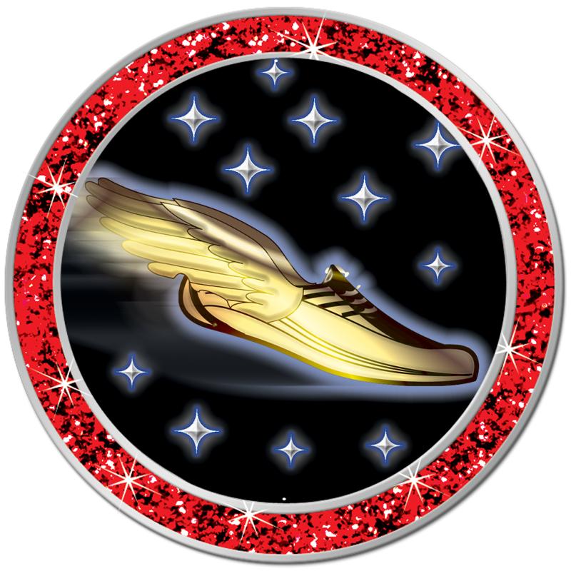 1.3" RED GLITTER INSERT PIN