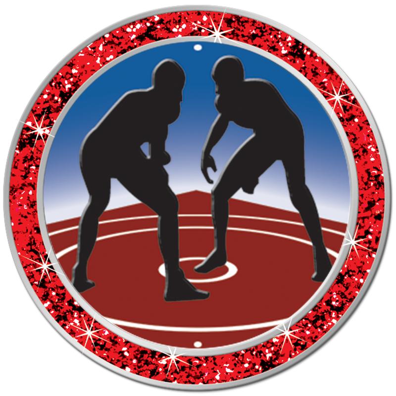 1.3" RED GLITTER INSERT PIN