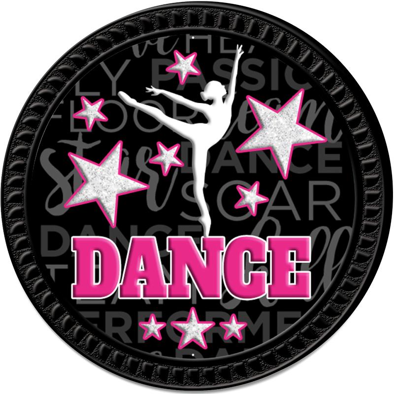 1.25" BLACK ROUND INSERT PIN