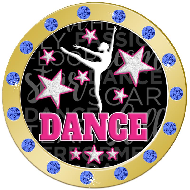 1.3"BLUE RHINESTONE INSERT PIN